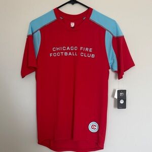 Chicago Fire Football Club Red & Light Blue Kids Short Sleeve Shirt